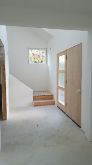 Entry looking towards the first stair landing.